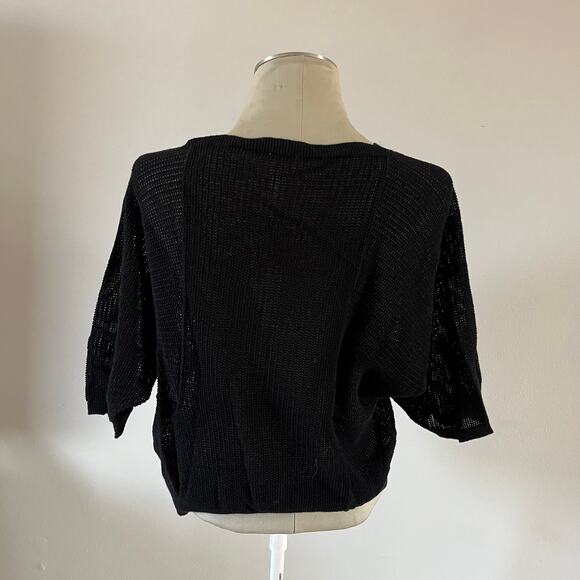 NWT Chicos Black Short Sleeve Knit Top Sz L/2 Casual Preppy Office Quiet Luxury - Picture 4 of 9